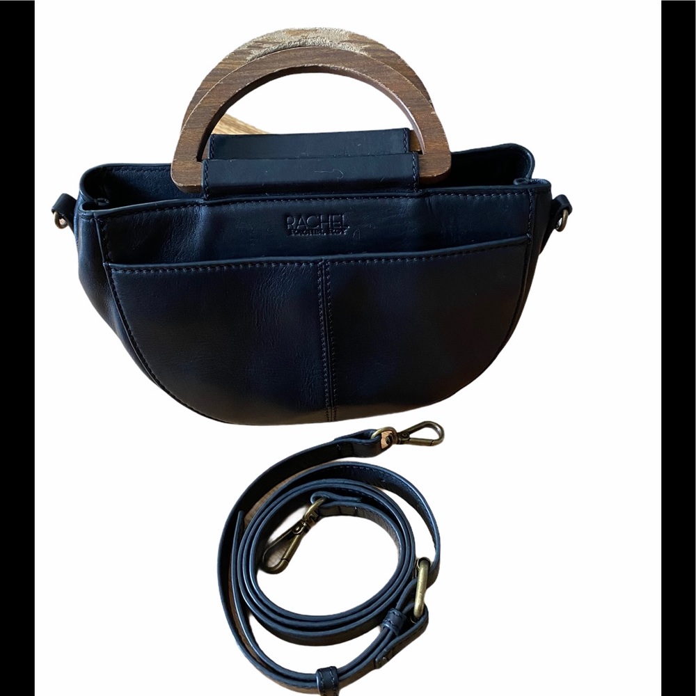 Rachel Roy Leather Crossbody Bag with Wood Handles